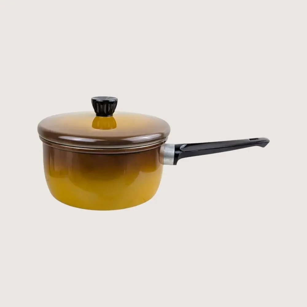 Vintage Revere Ware 2 Quart Covered Sauce Pan Brown 8102